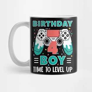 4th Birthday Boy Gamer Funny B-day Gift For Boys kids toddlers Mug